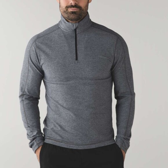 Lululemon Surge Warm 1/2 Zip *Silver Heathered Dark Slate Size M / L - Picture 1 of 14